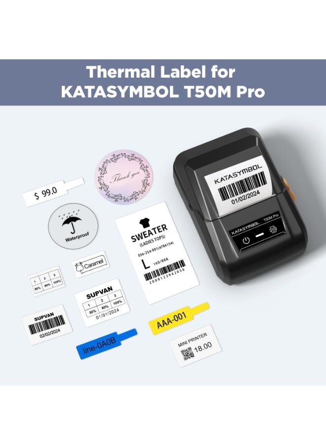 SUPVAN Katasymbol T50M Pro Label Tape Paper, Waterproof Labels for Home, School, Office, Diameter 50 mm, 140 Labels/Roll (Purple) - Image 5